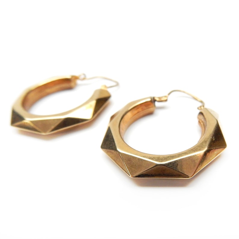 Vintage 9 Carat Gold Creole Hoop Earrings