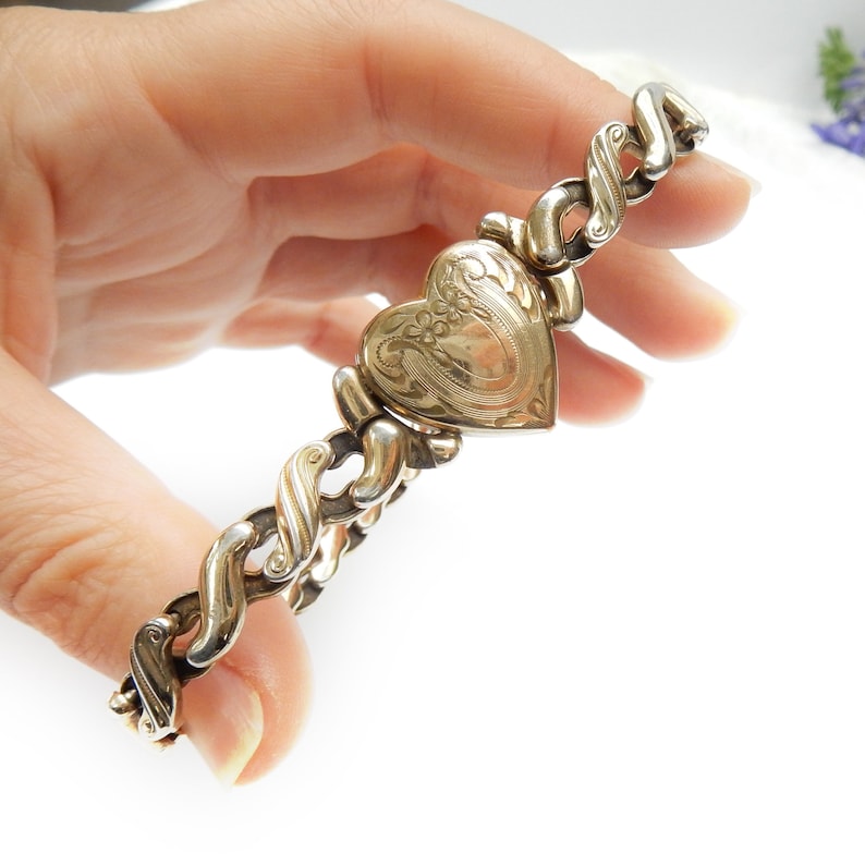 Vintage Gold Filled Expansion Sweetheart Bracelet 1940s Jewellery