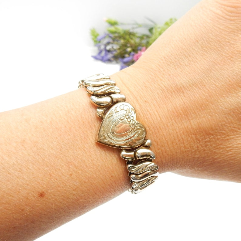 Vintage Gold Filled Expansion Sweetheart Bracelet 1940s Jewellery