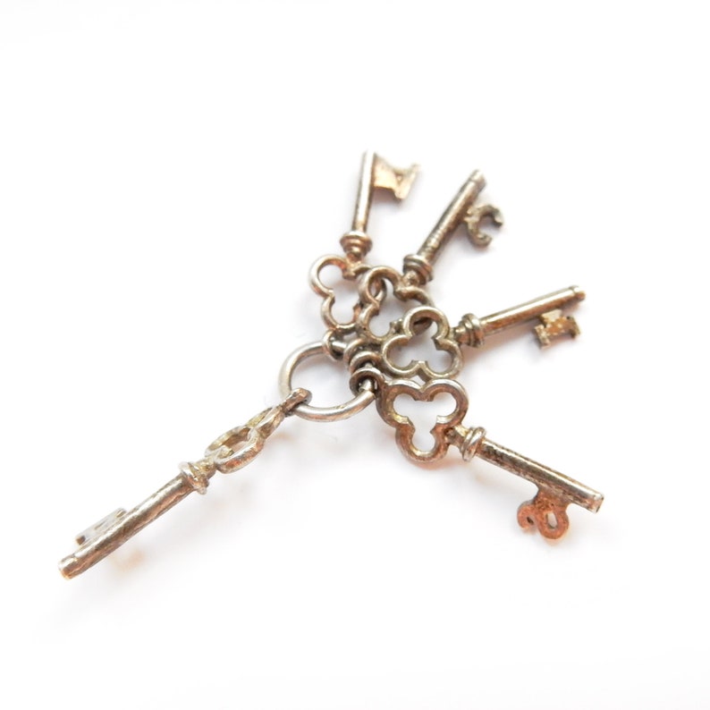 Vintage Solid Silver Set of Keys Charm