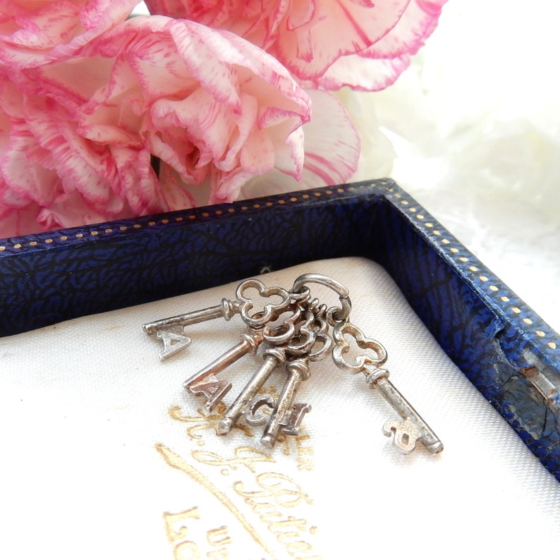 Vintage Solid Silver Set of Keys Charm