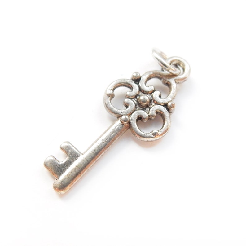 Vintage Solid Silver Key Charm
