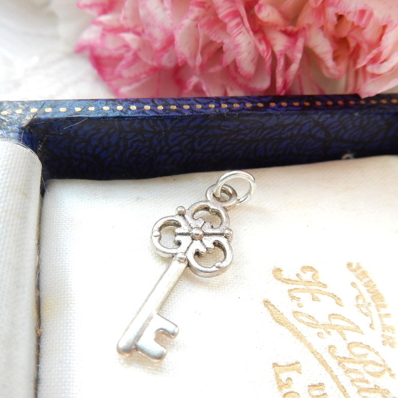 Vintage Solid Silver Key Charm