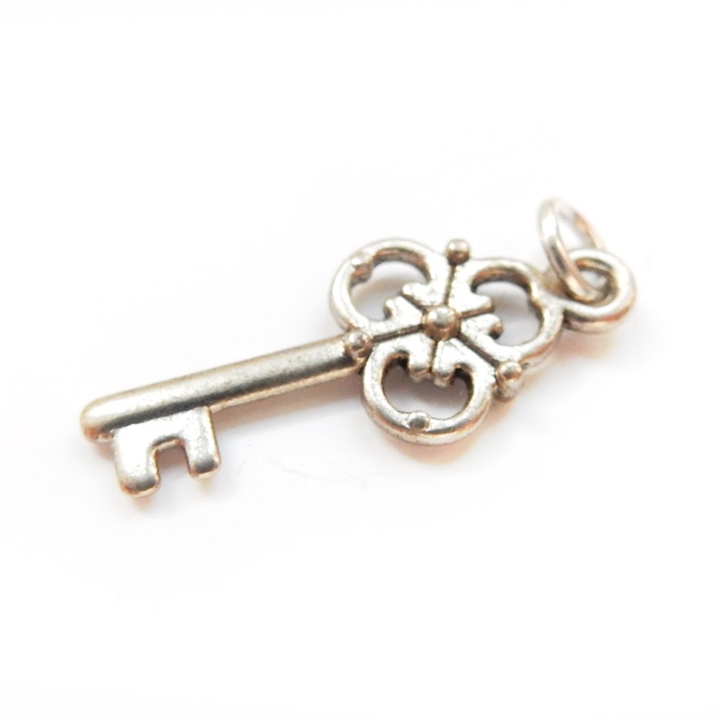 Vintage Solid Silver Key Charm