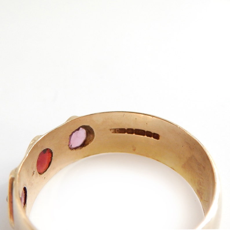 Antique 9k Gold Garnet & Ruby Ring US Size 9 UK T