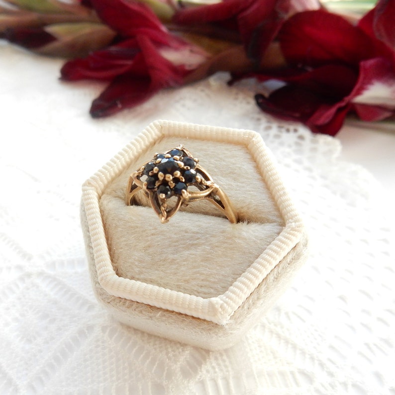 Vintage 9ct Gold Sapphire Star Ring US Size 6 1/4 UK N