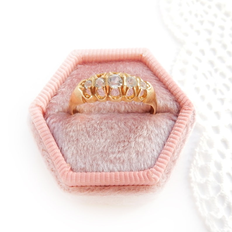 Antique 1920s 18ct Gold Diamond Ring US Size 7 UK P