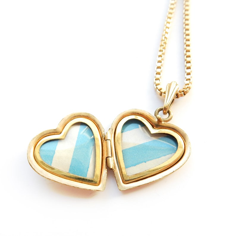 Vintage Rolled Gold Shell Heart Locket Necklace