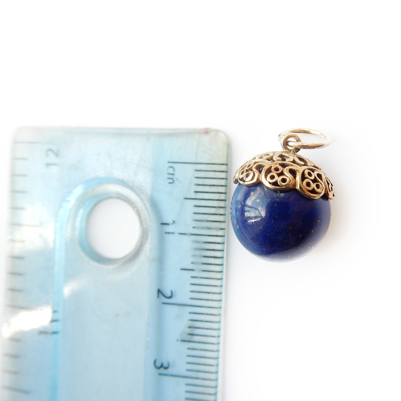 Vintage 9ct Gold Lapis Lazuli Globe Charm