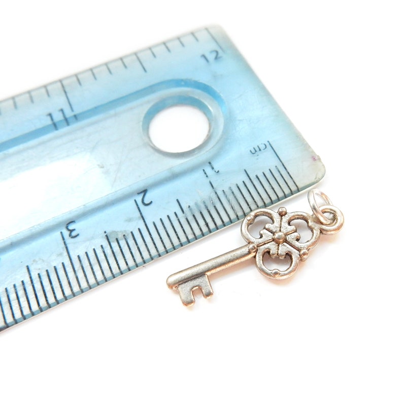Vintage Solid Silver Key Charm