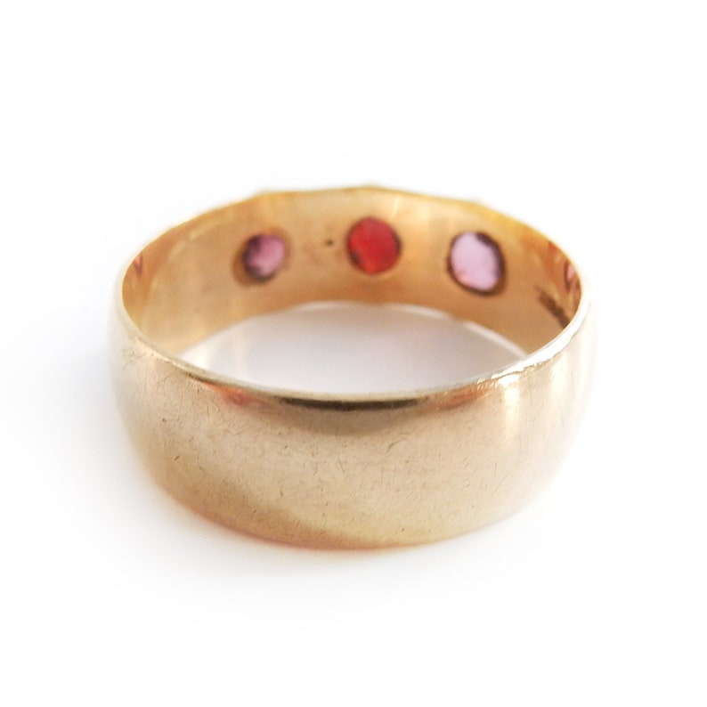 Antique 9k Gold Garnet & Ruby Ring US Size 9 UK T