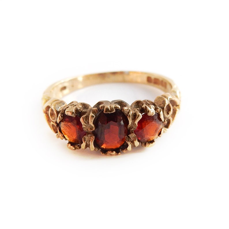 Antique 9ct Gold Amethyst Ring Size 6.5