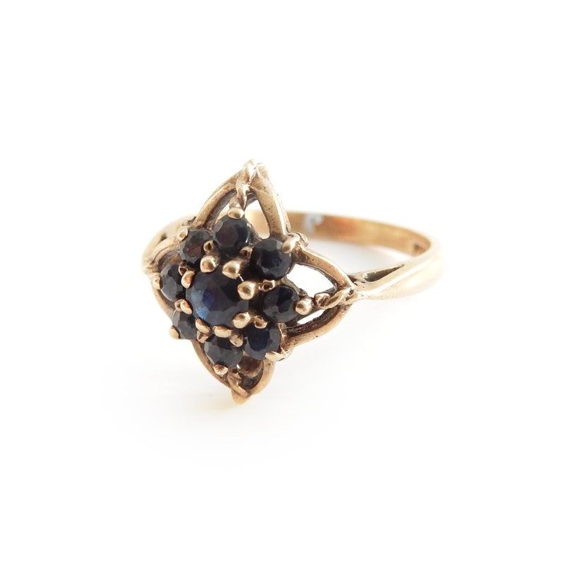 Vintage 9ct Gold Sapphire Star Ring US Size 6 1/4 UK N