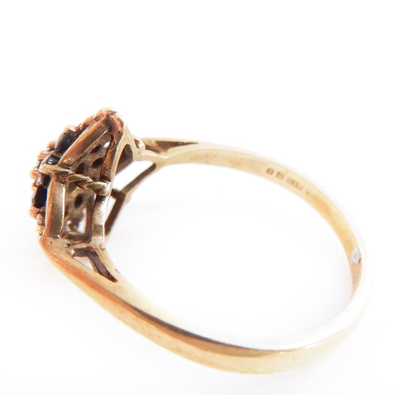 Vintage 9ct Gold Sapphire Star Ring US Size 6 1/4 UK N