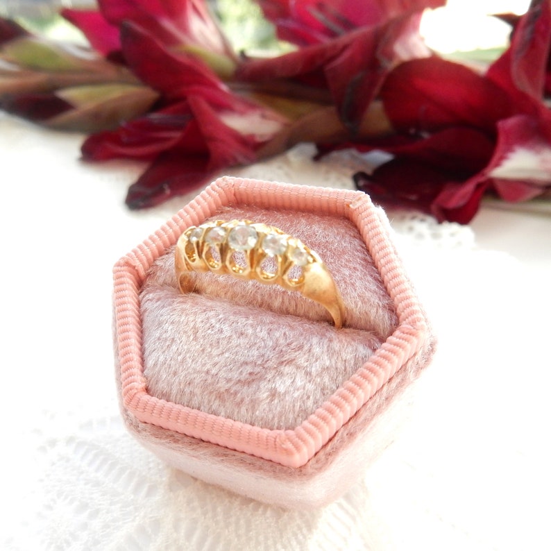 Antique 1920s 18ct Gold Diamond Ring US Size 7 UK P