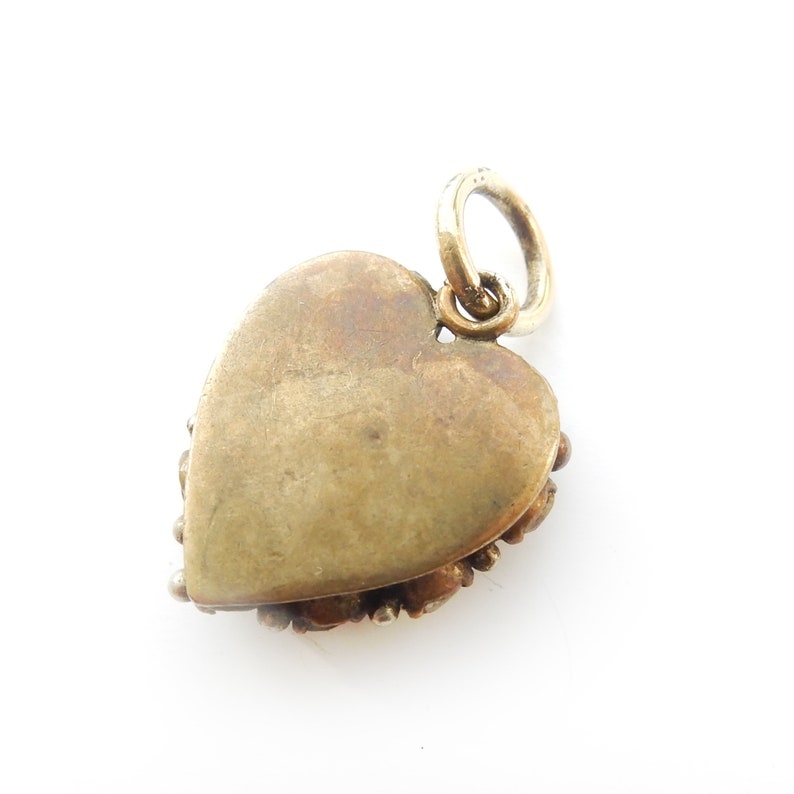 Antique Edwardian Rolled Gold Diamond Paste Heart Charm