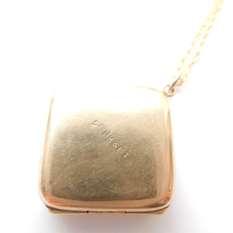 Vintage 9ct Gold Back & Front Diamond Locket & Chain