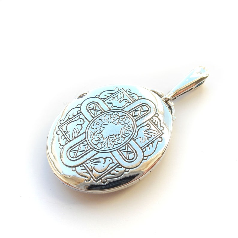 Sterling Silver Seed Pearl Amethyst & Peridot Locket