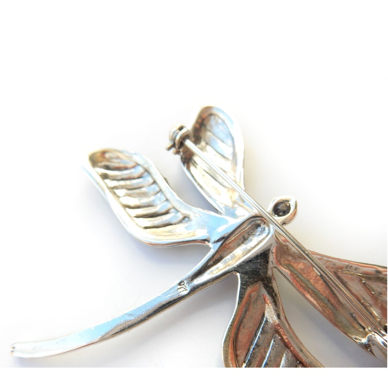 Sterling Silver Marcasite Dragonfly Brooch