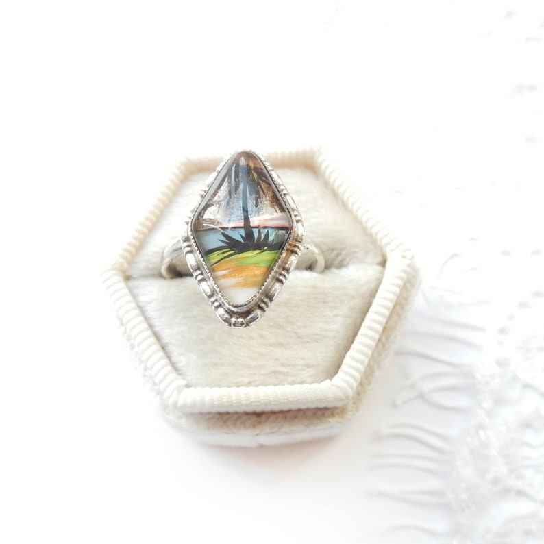 Antique Sterling Silver Morpho Butterfly Wing Ring TLM US Size 5.5