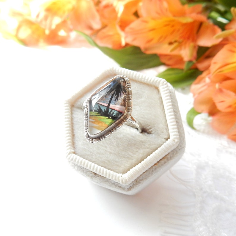 Antique Sterling Silver Morpho Butterfly Wing Ring TLM US Size 5.5