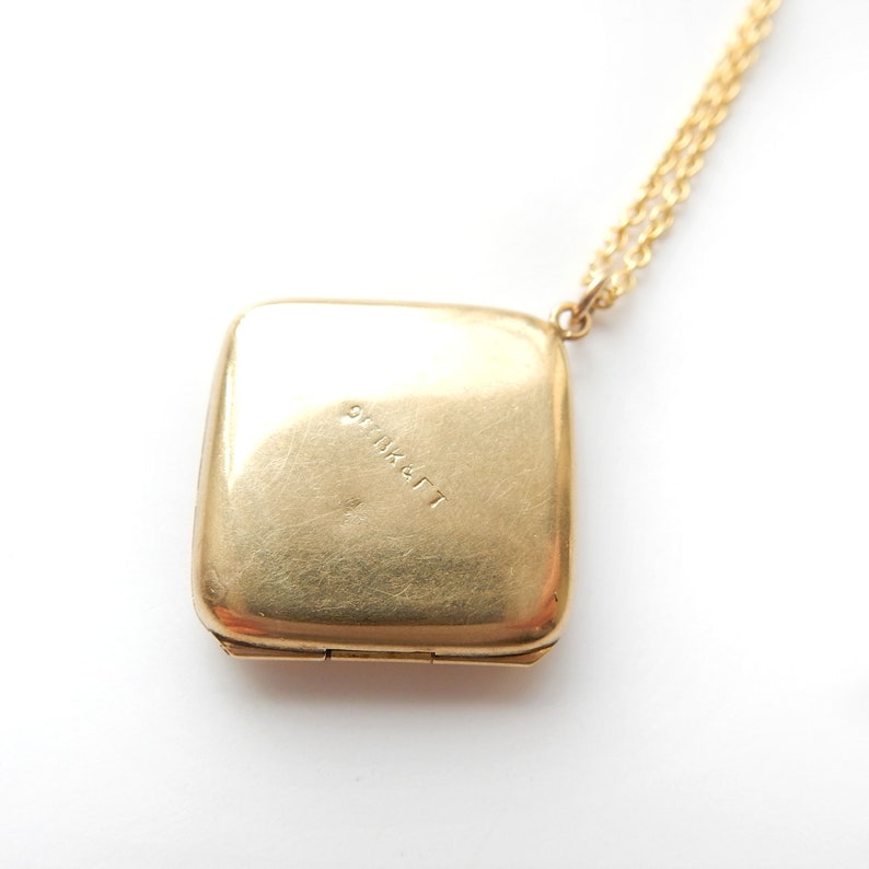 Vintage 9ct Gold Back & Front Diamond Locket & Chain