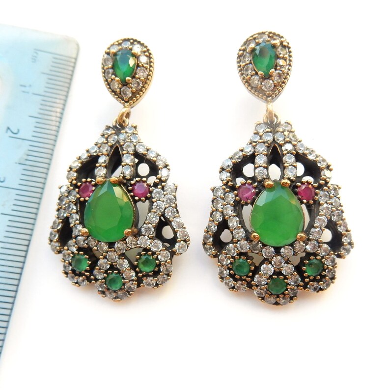 Vintage Sterling Silver Chalcedony Droplet Earrings