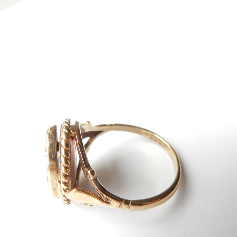 Vintage 9ct Gold Poison Ring US Size 5 3/4