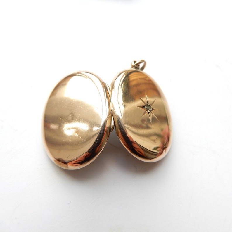 Antique Victorian 9ct Gold Back & Front Diamond Locket