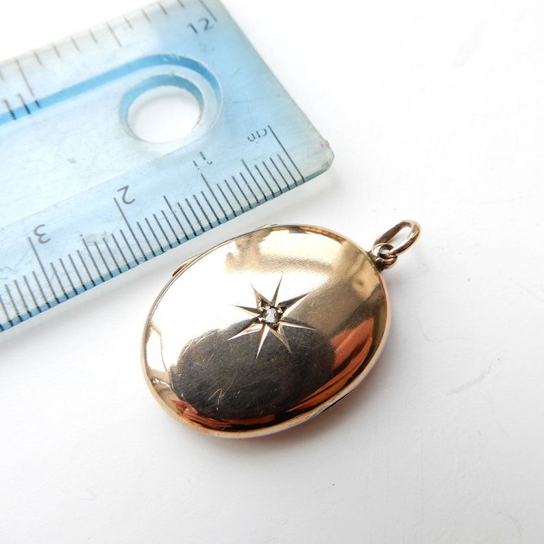 Antique Victorian 9ct Gold Back & Front Diamond Locket