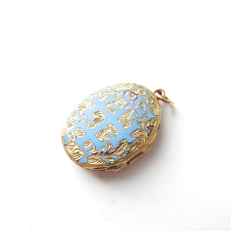 Early Victorian Rolled Gold Enamel Locket