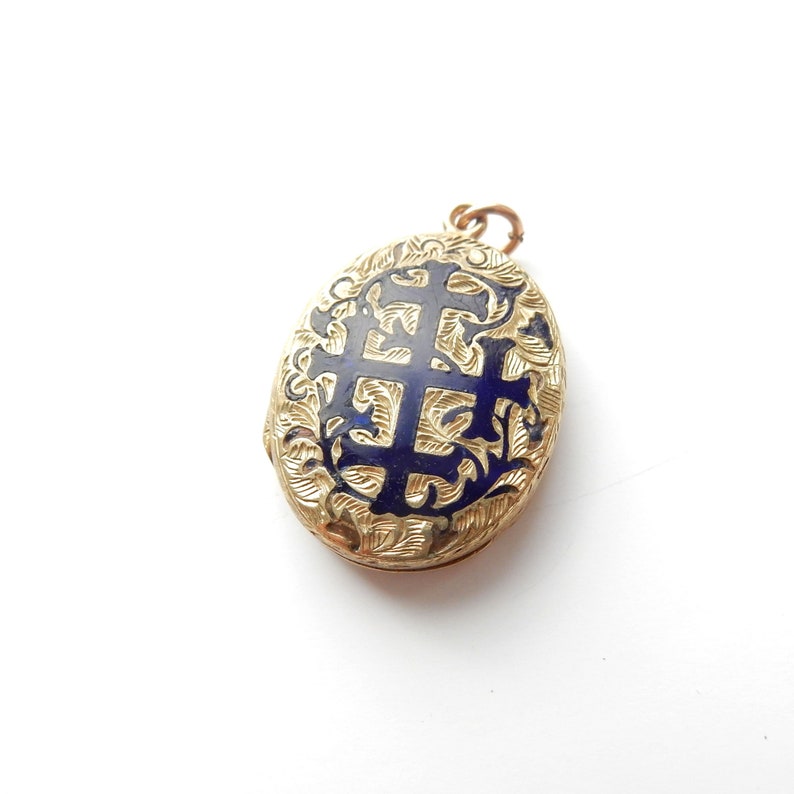 Early Victorian Rolled Gold Enamel Locket