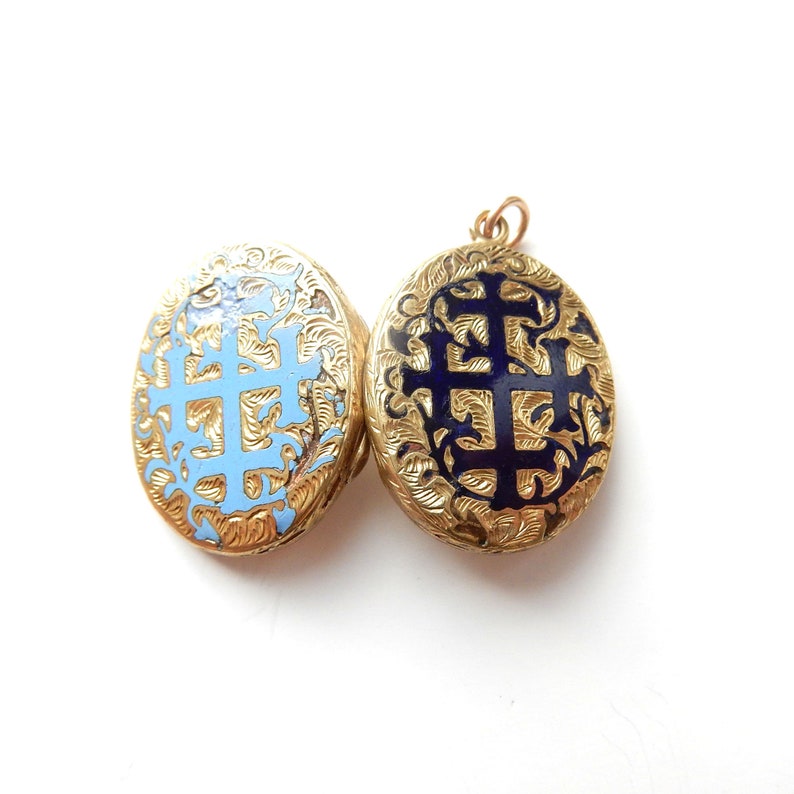 Early Victorian Rolled Gold Enamel Locket