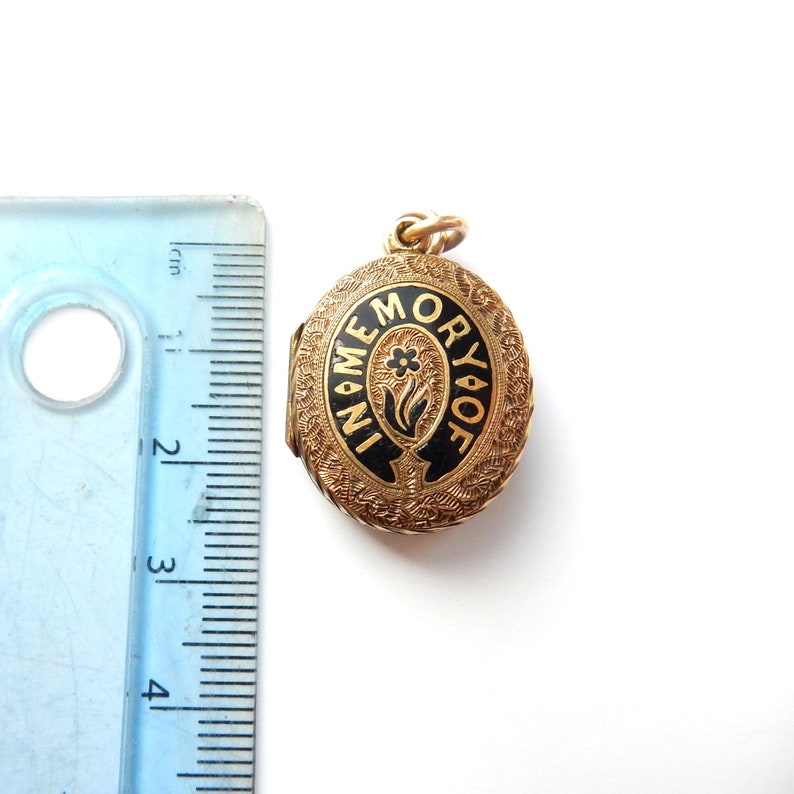 Victorian Rolled Gold Enamel "In Memory Of" Locket