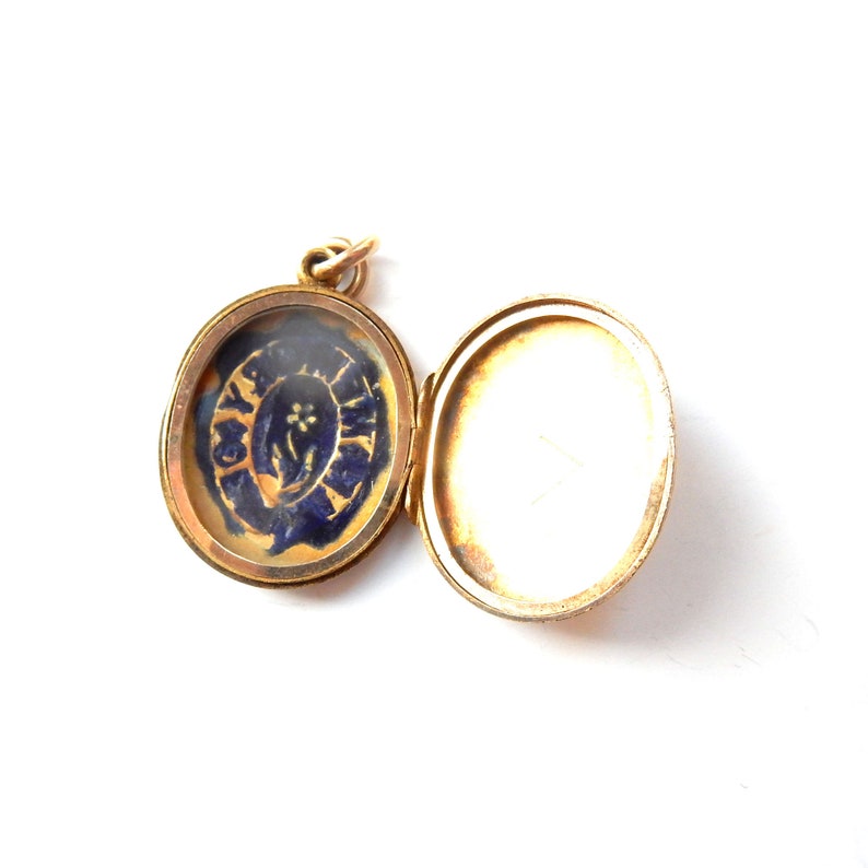 Victorian Rolled Gold Enamel "In Memory Of" Locket