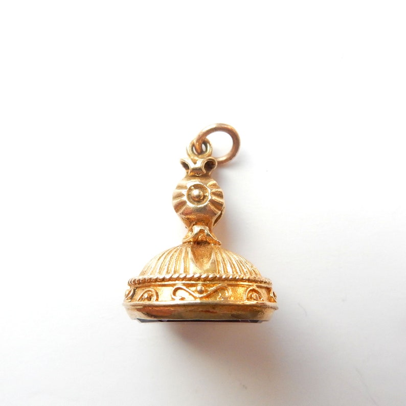Antique 9ct Gold Amethyst Fob Pendant
