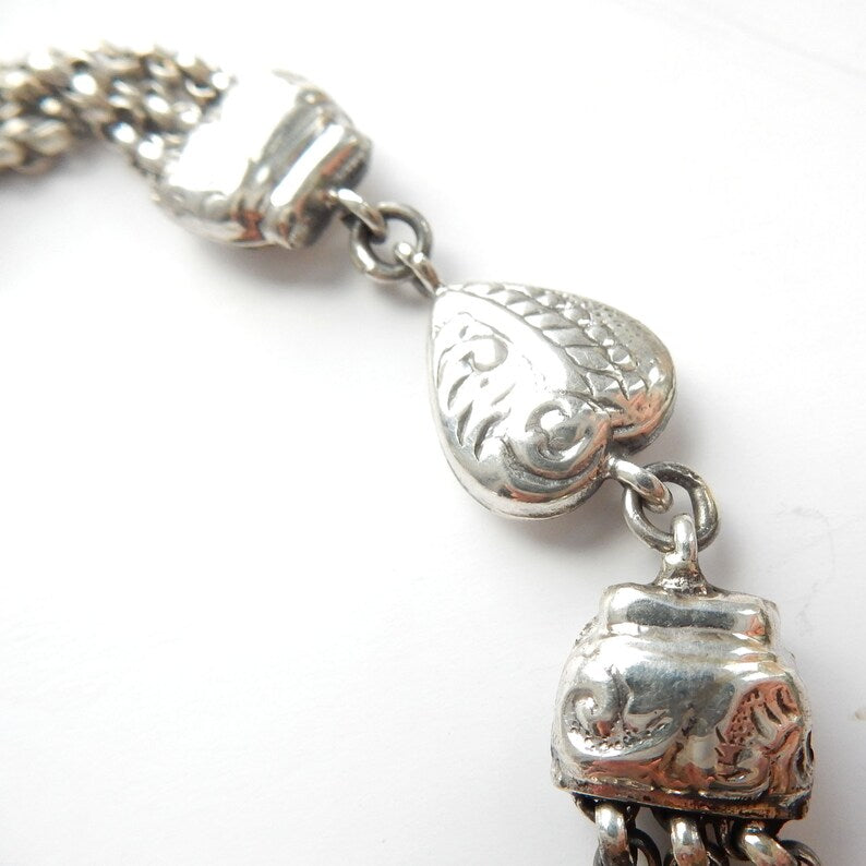 Vintage Sterling Silver Albert Chain Watch Chain Bracelet