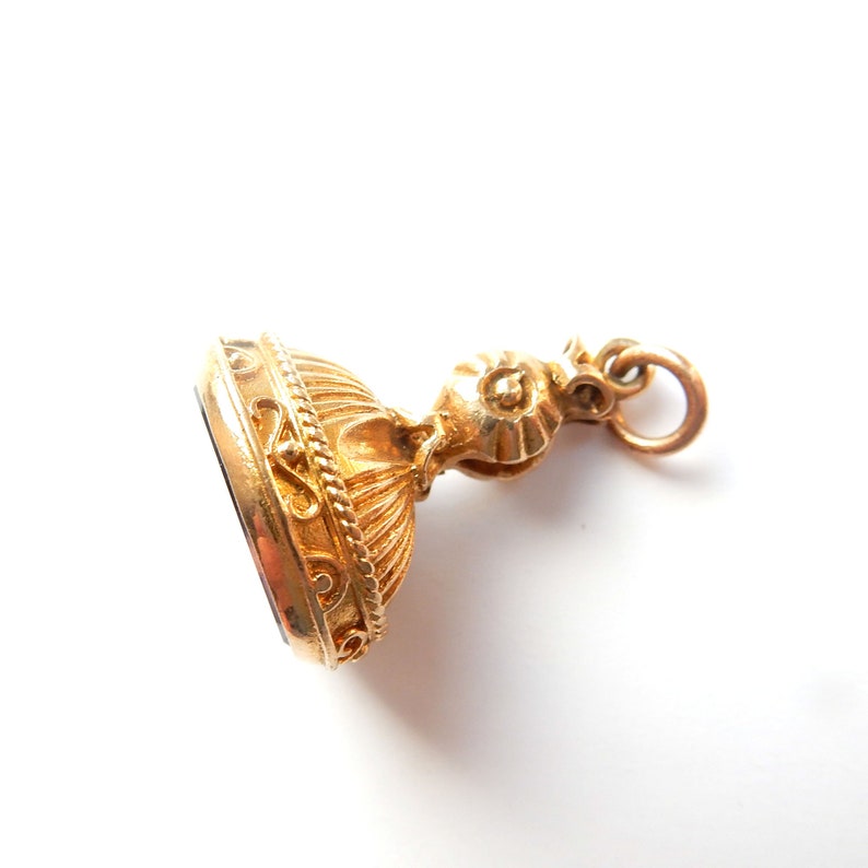 Antique 9ct Gold Amethyst Fob Pendant