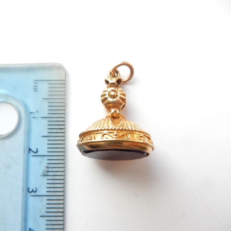 Antique 9ct Gold Amethyst Fob Pendant