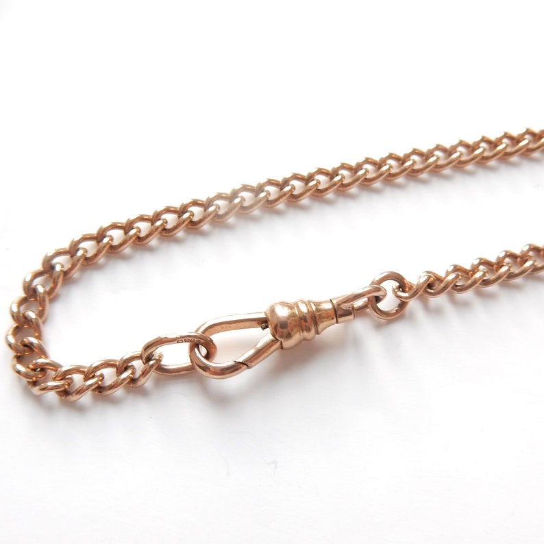 Antique 9ct Gold Curb Chain with Dog Clip 22" (16.6grams)