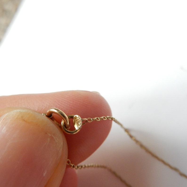 Antique 15ct Gold Seed Pearl Puffy Heart Celestial Charm & 15ct Gold Chain