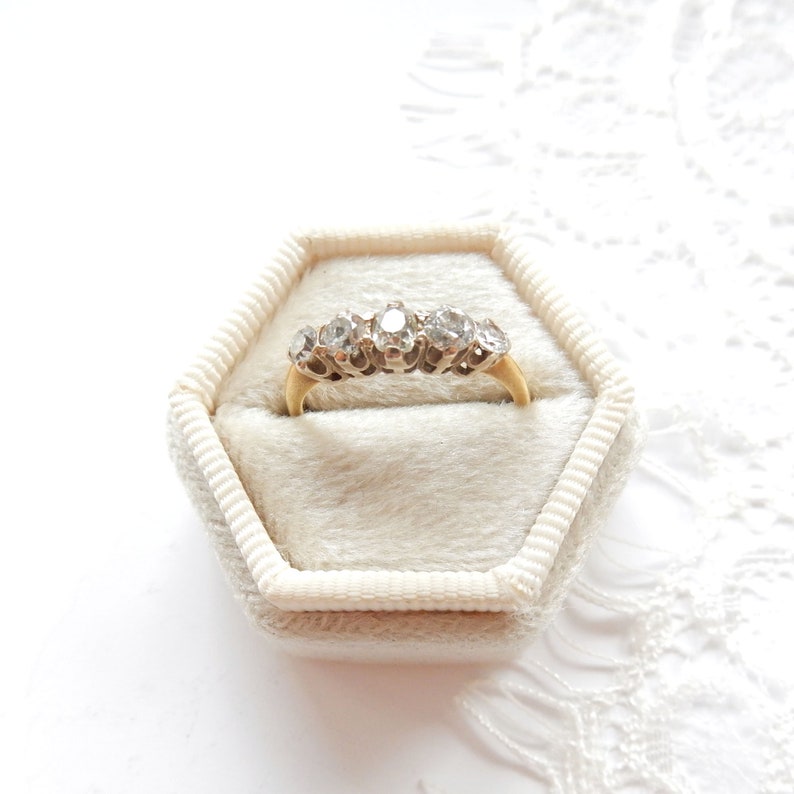 Antique 18ct Gold Diamond Ring US Size 6 1/4 UK N
