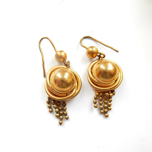 Antique Victorian Gold Pinchbeck Earrings