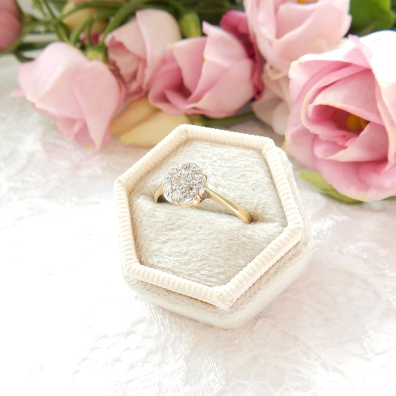 Antique 18ct Gold Platinum Diamond Ring US Size 7 UK P