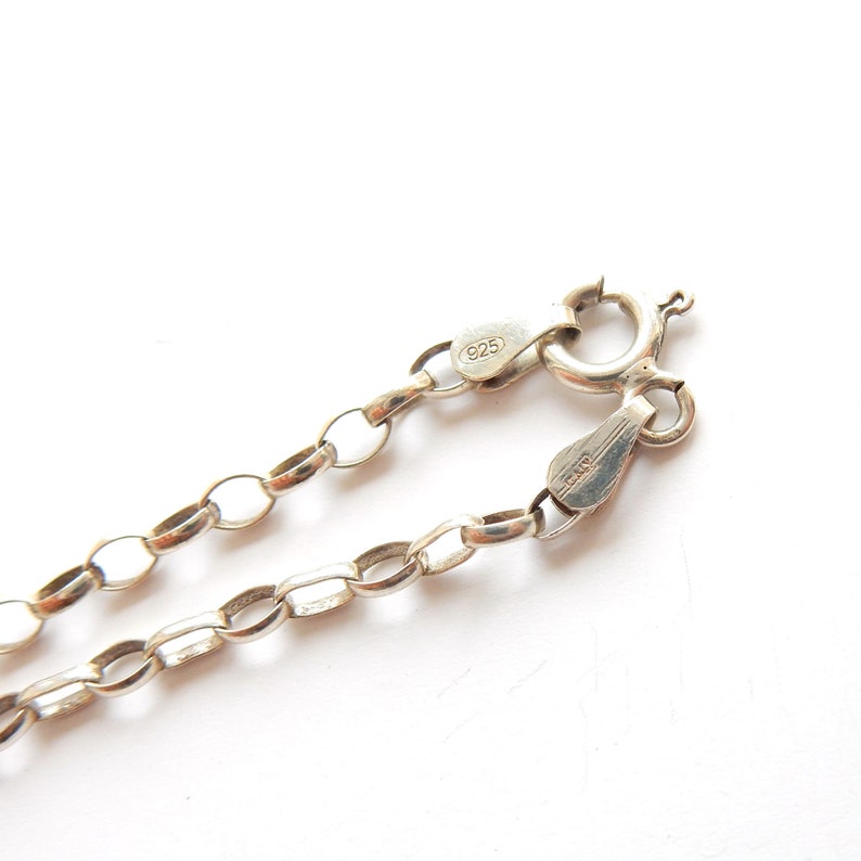 Vintage Sterling Silver Belcher Chain Necklace with T Bar 18" (5.1grams)