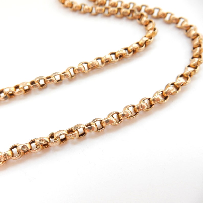 Antique 9ct Gold Belcher Chain Necklace 16" (4.8grams)