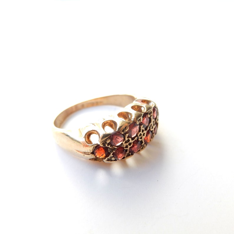 Antique 9ct Gold Garnet Ring US Size 4 1/4 UK J