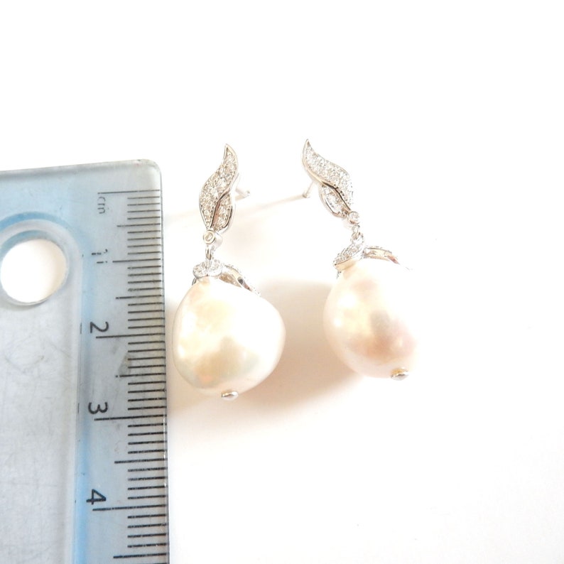 Sterling Silver Baroque Pearl Drop Earrings