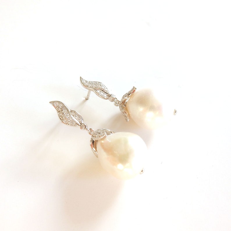 Sterling Silver Baroque Pearl Drop Earrings