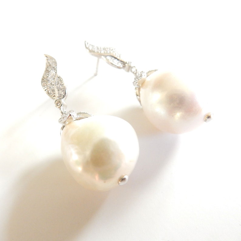 Sterling Silver Baroque Pearl Drop Earrings